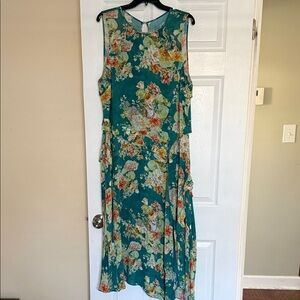 Sundance Teal Floral Midi Dress